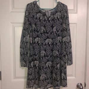 Long blue elephant blouse